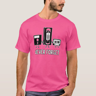 Camiseta Mulheres Mens Nunca Esquecem A Cassete de Vintagem