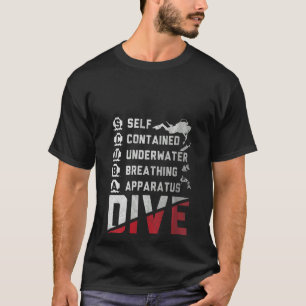 Camiseta Mulheres Mergulhando Sob Água Mergulho Scuba Diver