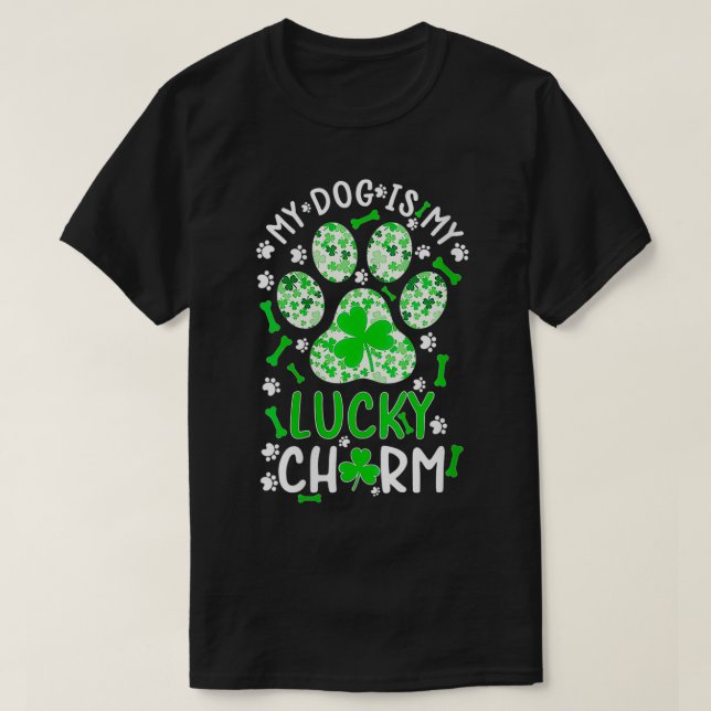Camiseta Mulheres Meu Cachorro é Meu Sortudo Cãozinho (Frente do Design)