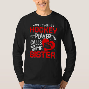 Camiseta Mulheres Meu Jogador De Hóquei Favorito Me Chama D