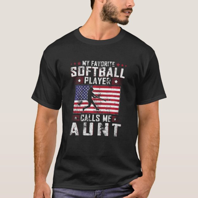 Camiseta Mulheres Meu Jogador De Softball Favorito Me Chama (Frente)