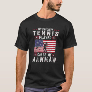 Camiseta Mulheres Meu Jogador De Tênis Favorito Me Chama Ma