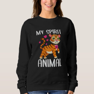 Camiseta Mulheres Meu Tigre De Animal Espírito Eu Amo O Col