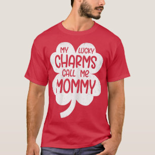 Camiseta Mulheres Meus Charmes Sortudos Me Chamam De Mamãe