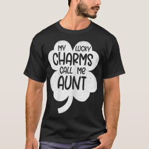 Camiseta Mulheres Meus Charmes Sortudos Me Chamam De Tia St
