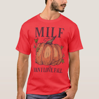 Camiseta Mulheres MILF Homem Eu Adoro Cair Engraçado Autumn