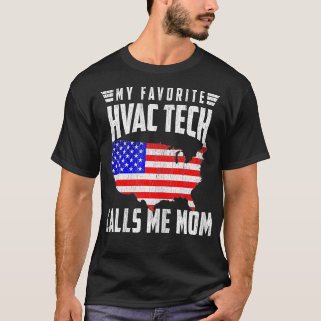 Camiseta Mulheres Minha Tecnologia HVAC Favorita Me Liga Mã (Frente)