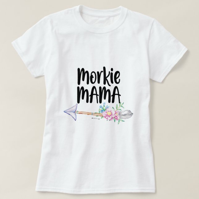 Camiseta Mulheres Morkie Mama Cute Dog Lover Mãe Yorkshire  (Frente do Design)