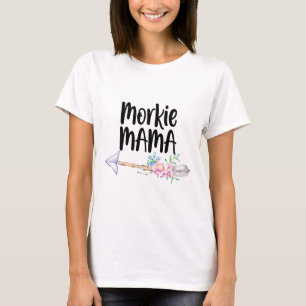 Camiseta Mulheres Morkie Mama Cute Dog Lover Mãe Yorkshire 