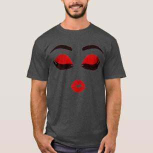 Camiseta Mulheres MUA Rosto Cortado Impressão Eyelashes