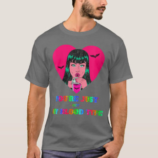 Camiseta Mulheres Mulheres Vampiro Halloween Não é o Meu Ti