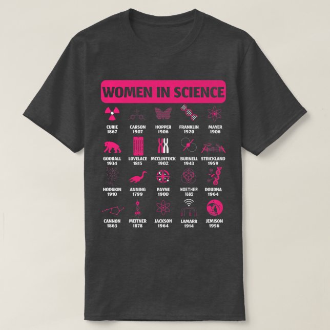 Camiseta Mulheres Na Ciência Design Biologia Química S (Frente do Design)