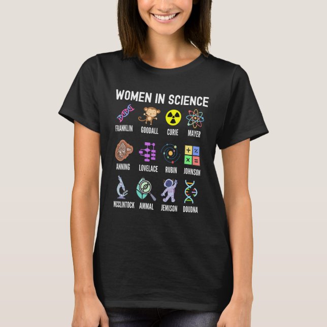 Camiseta Mulheres na Ciência - Empoderamento Feminista das  (Frente)