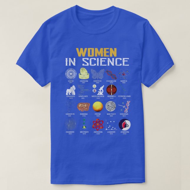 Camiseta Mulheres Na Ciência Engraçada Química, Biologia, F (Frente do Design)