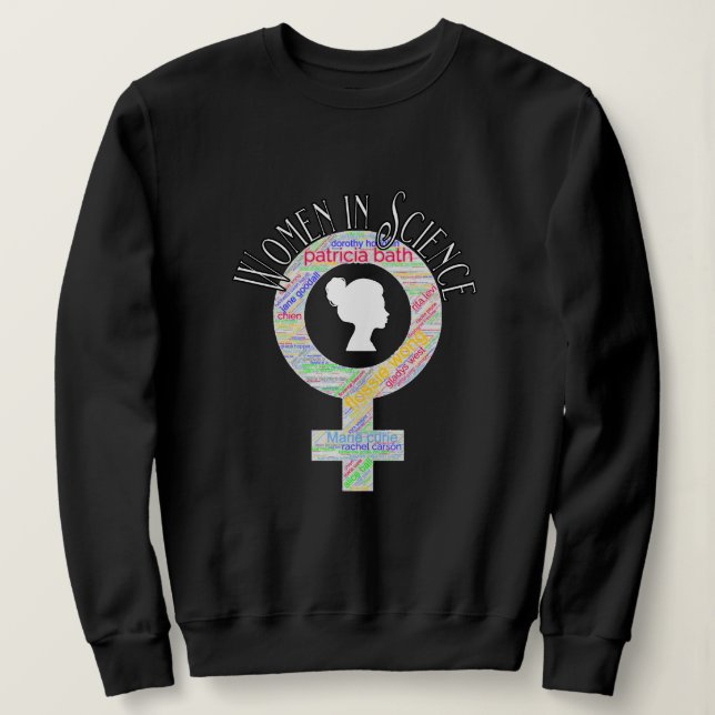 Camiseta Mulheres Na Ciência Sexo Feminino Design (Frente do Design)