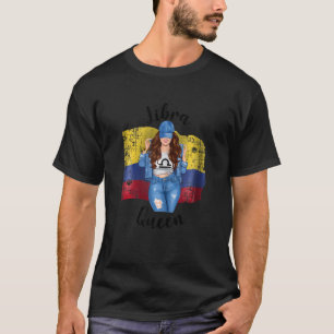 Camiseta Mulheres na Colômbia Libra Rainha Zodiac Bandeira