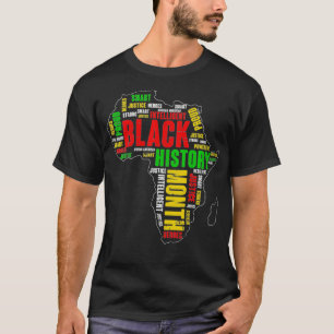 Camiseta Mulheres na História Negra Mês África Mapa Histori