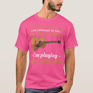 Camiseta Mulheres Na Minha Cabeça Estou Tocando Meu G Acúst