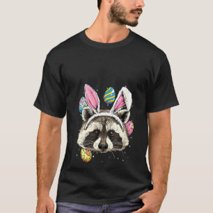 Camiseta Mulheres na Páscoa Bunny Raccoon Engraçada Páscoa
