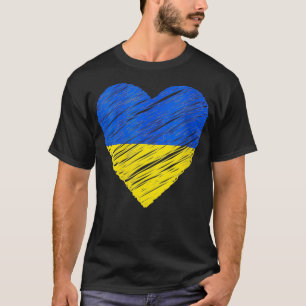 Camiseta Mulheres na Ucrânia - Apoio ao Coração da Bandeira