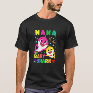 Camiseta Mulheres Nana Da Família Aniversário De Tubarão Na