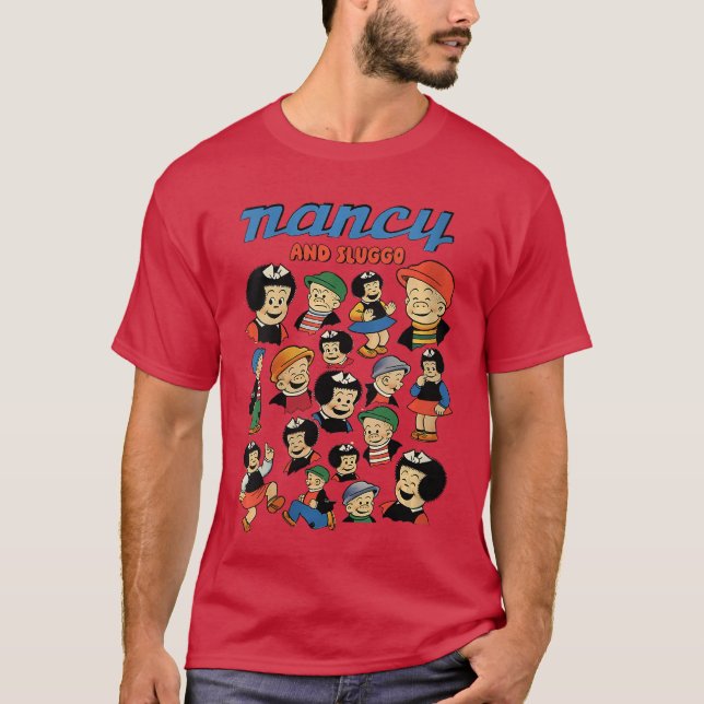 Camiseta Mulheres Nancy e Sluggo Comic Múltiplos de Nancy a (Frente)