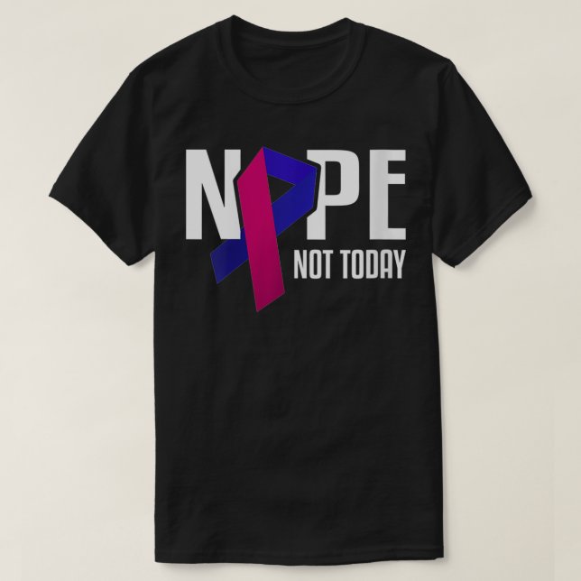 Camiseta Mulheres Não Hoje Cancer Da Tiroide Tedal Rosa Blu (Frente do Design)