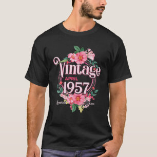 Camiseta Mulheres Nasceres De Aniversário Em Abril De 1957 