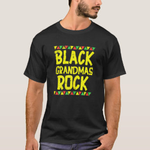Camiseta Mulheres Negra Vovó Rock Kente African American P