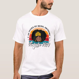 Camiseta Mulheres Negras 50º Aniversário Rainha 50 Anos V