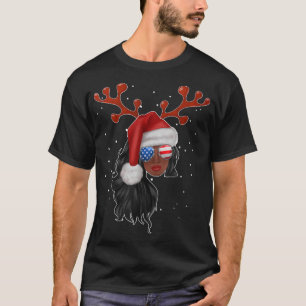 Camiseta Mulheres Negras Africanas Santa Claus Sunglasse