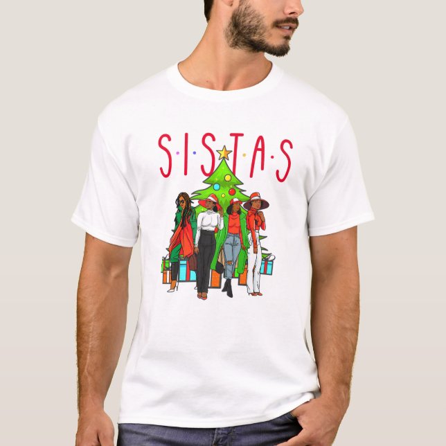 Camiseta Mulheres Negras de Natal, Esquadrão Sista Melanin  (Frente)