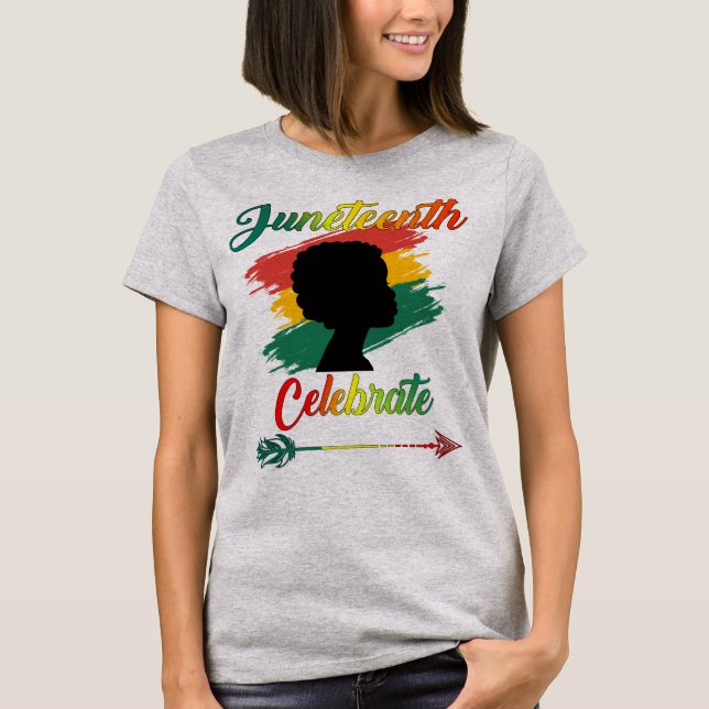 Camiseta Mulheres Negras Décima Sétima Celebração Dia da In (Frente)