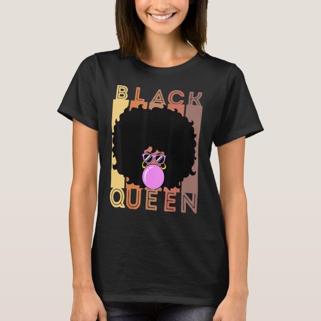 Camiseta Mulheres Negras Melanina Poppin Rainha Afro Menina (Frente)
