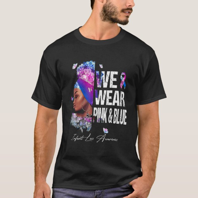 Camiseta Mulheres Negras Vestimos Perda De Criança Rosa E A (Frente)