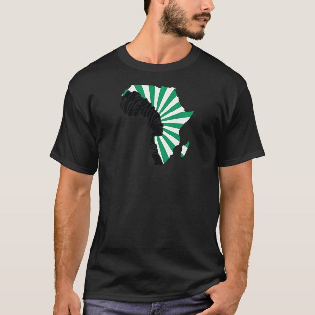 Camiseta Mulheres Nigéria Bandeira Nigéria África Mapeia Ét (Frente)