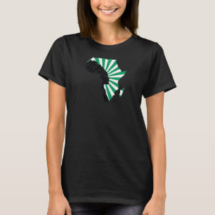 Camiseta Mulheres Nigéria Bandeira Nigéria África Mapeia Ét