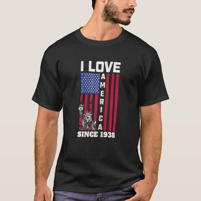 Camiseta Mulheres No 84º Amo A América Desde 1938 U (Frente)