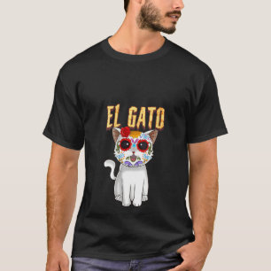 Camiseta Mulheres No Dia Da Morte Do Crânio De Açúcar Gato