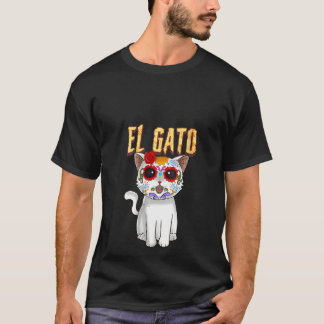 Camiseta Mulheres No Dia Da Morte Do Crânio De Açúcar Gato 