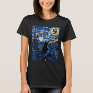 Camiseta Mulheres no Halloween Stareen Negra Negra Gato Vír