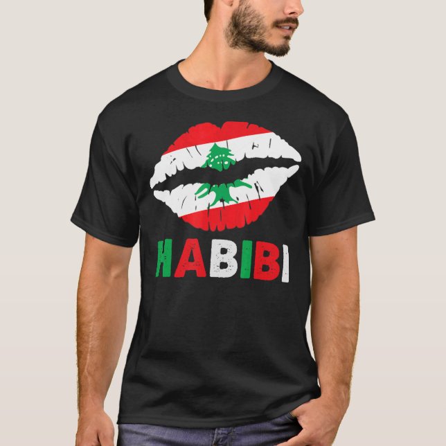 Camiseta Mulheres No Líbano Habibi Dizendo Lábios No Líbano (Frente)