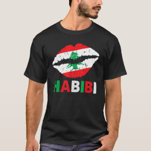 Camiseta Mulheres No Líbano Habibi Dizendo Lábios No Líbano