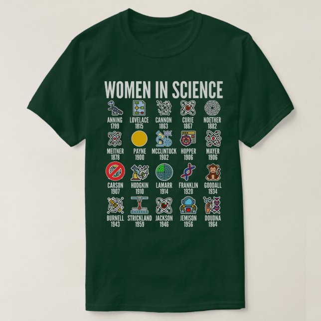 Camiseta Mulheres no Prêmio de Ciência (Frente do Design)