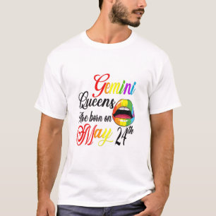 Camiseta Mulheres No Rainbow Lip Queens São Nasceres Em 24