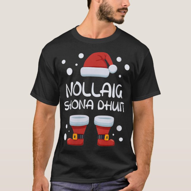 Camiseta Mulheres Nollaig Shona Dhuit Papais noeis de Natal (Frente)
