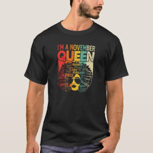 Camiseta Mulheres Novembro Mulheres Negros Rainha Africana