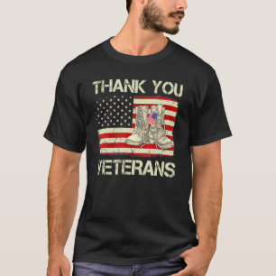 Camiseta Mulheres Obrigado Veteranos Combatem Botas Veteran