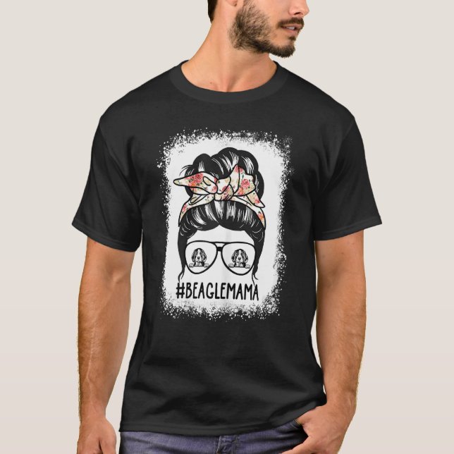 Camiseta Mulheres Óculos de sol Beagle Mãe Vidro Cabelo de  (Frente)