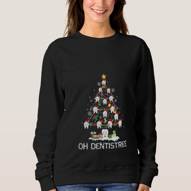 Camiseta Mulheres Oh Dentistree Engraçado Árvore de Natal D (Frente)